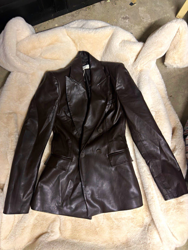 Zara damen lederblazer schwarz - lederblazer,
