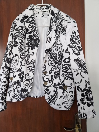 Kurzblazer weiß schwarzem - kurzblazer, m.schwarzem