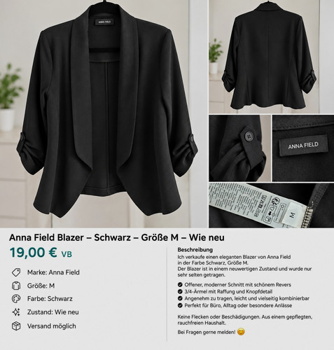 Anna field damen blazer - anna,
